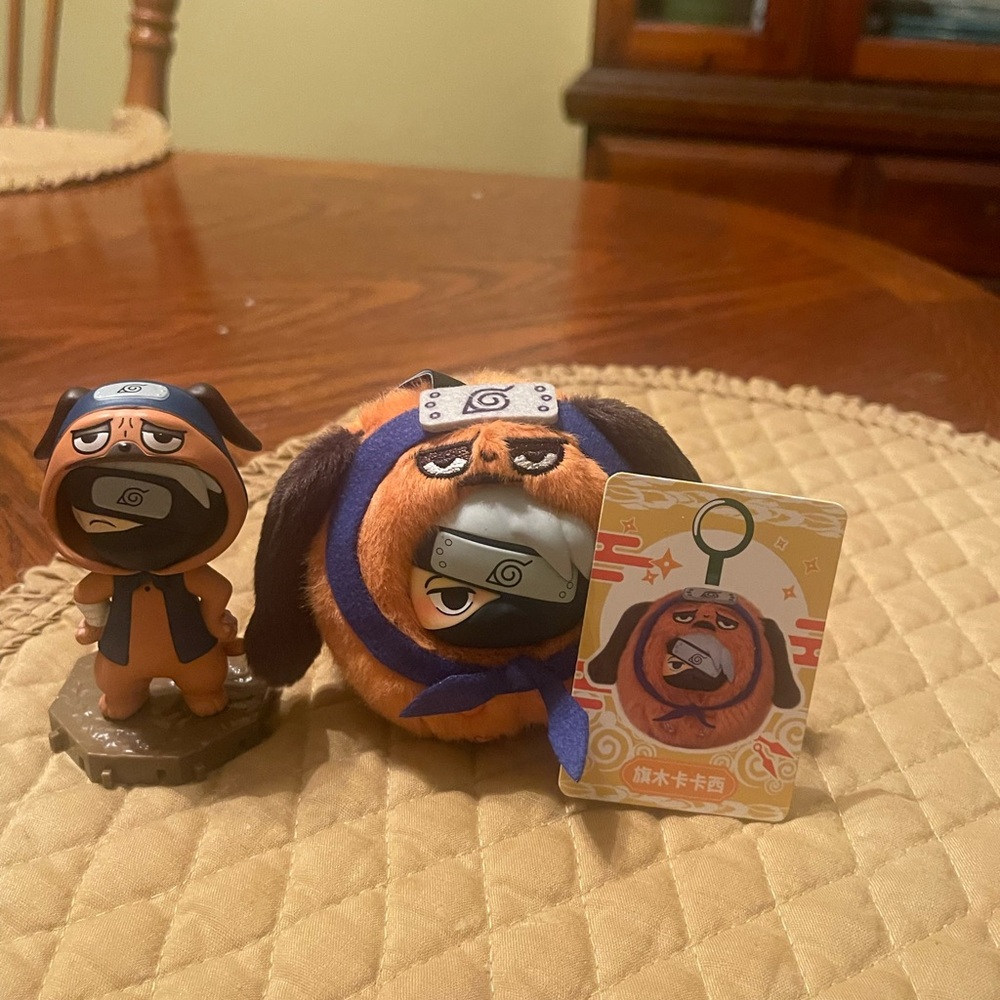 Kakashi Pajamas Figure + Plush Keychain Bundle –Anime Collectible